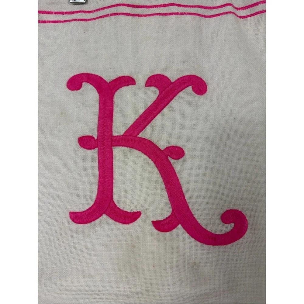Pottery Barn kids Monique Lhuillier Personalized “K” Pillow Cover Embroidered